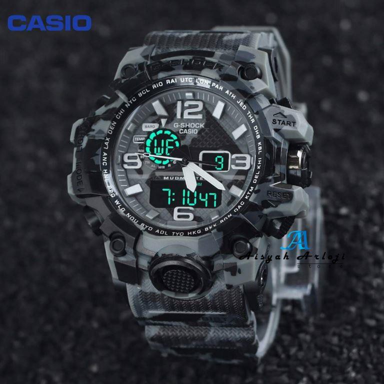 JAM TANGAN PRIA WATERESIST CASIO G SHOCK ARMY GREY