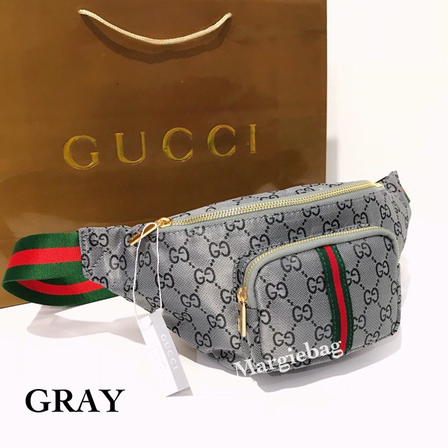 TAS CEWEK CANTIK MURAH BAHAN BAGUS COD SIAP CC/  GUCCI WAISTBAG TAS PINGGANG IMPORT KANVAS BUMBAG