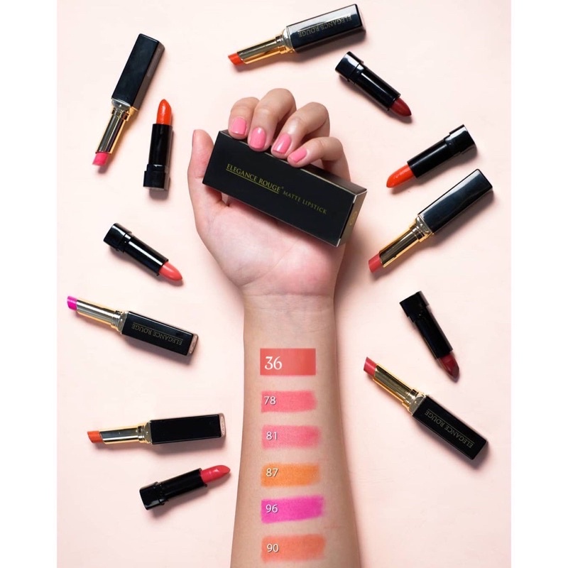 lipstick matte elegance rouge ( buy 1 free 1 small ) beli 1 gratis 1 kecil lipstik matte bpom