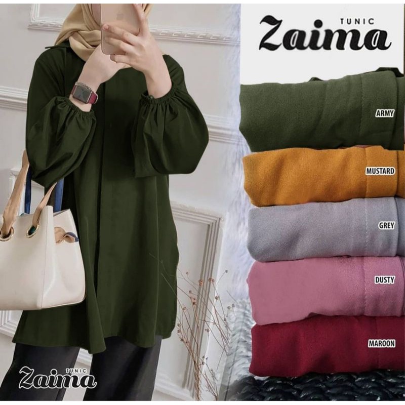 (GOOD QUALITY)TUNIK LENGAN BALON / ATASAN TUNIK MOSCREPE••ZAIMA TUNIK••ATASAN MUSLIM WANITA