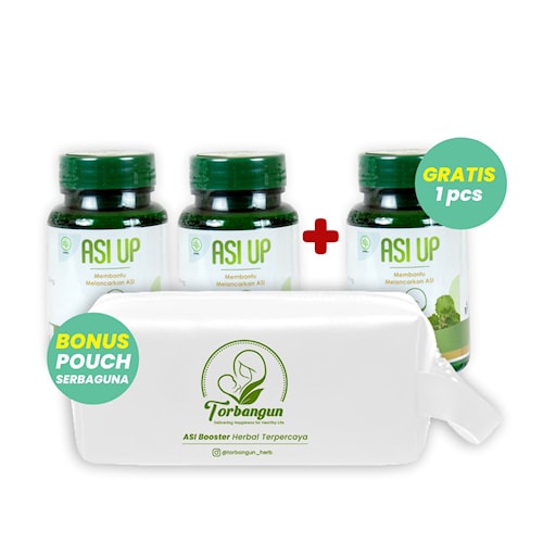 

[FREE POUCH] PAKET ASI UP BUY 2 GET 1 ASI Booster Herbal Ampuh Anti Mampet Daun Torbangun bangun