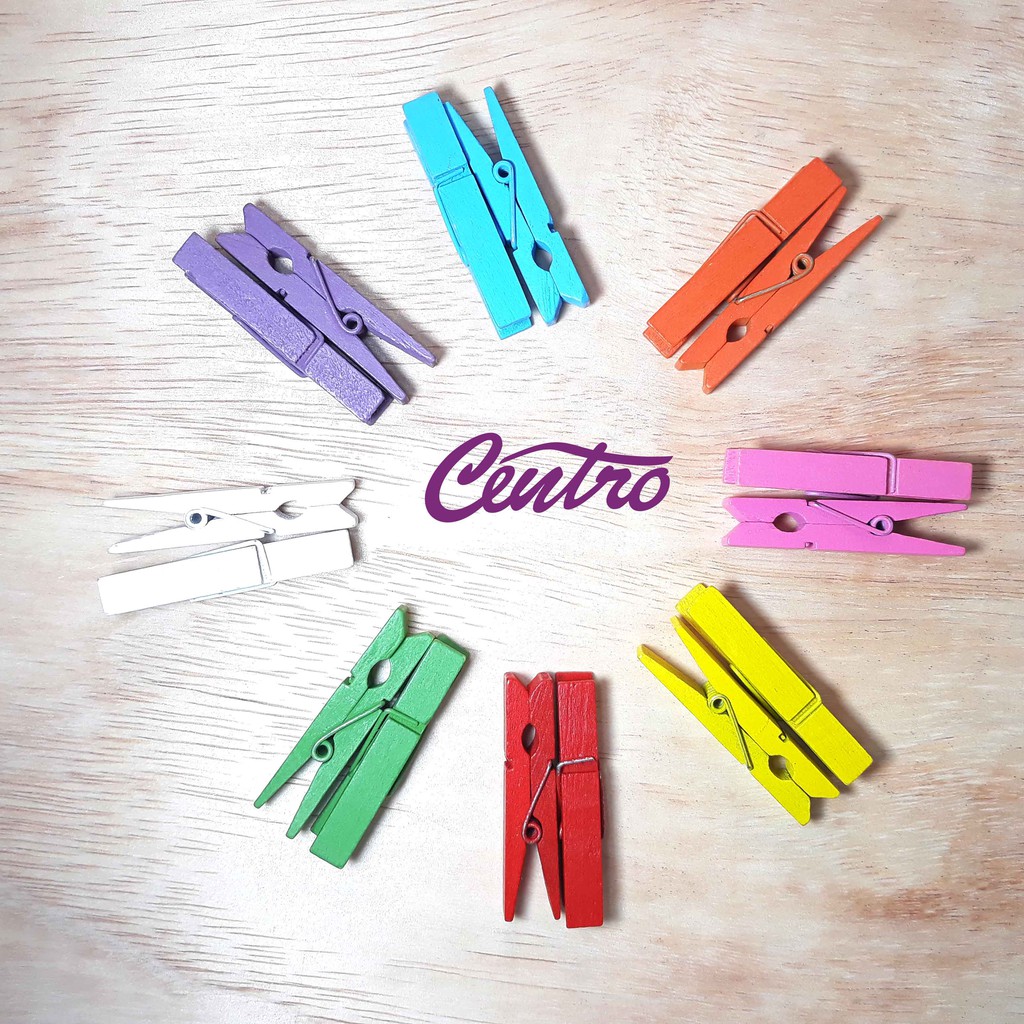 Color Wooden Clip 2,5cm Jepit Kayu Warna Jepitan Jemuran Klip Foto