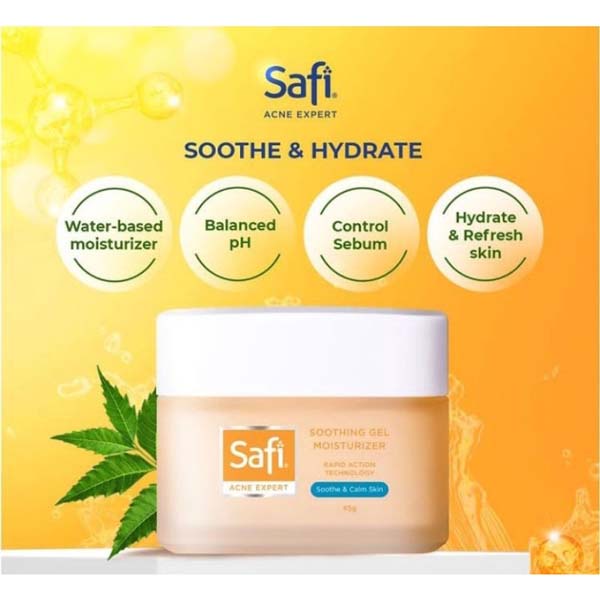 SAFI Acne Expert Soothing Gel Moisturizer Cream Jerawat 45gr - Wajah_Cerianti