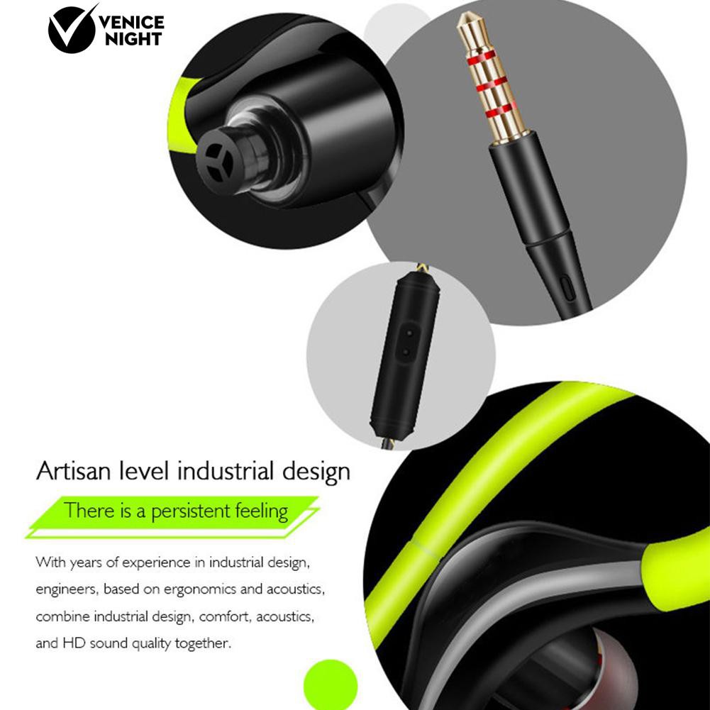 [Bayar di Tempat]3.5mm Sport Earhook Earphone Menjalankan HiFi Stereo Bass dengan Mic