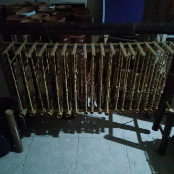 Irwf Angklung Pengamen Towel 18 Nada Bambu Hitam 2 Tabung