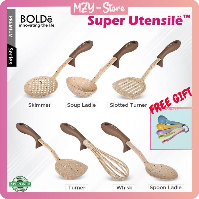 (FREE Sendok Takar) BOLDe Super Utensile Beige Spatula BOLDe Sutil Sodet Sendok Satuan Bolde 1 Pcs - ORIGINAL 100%