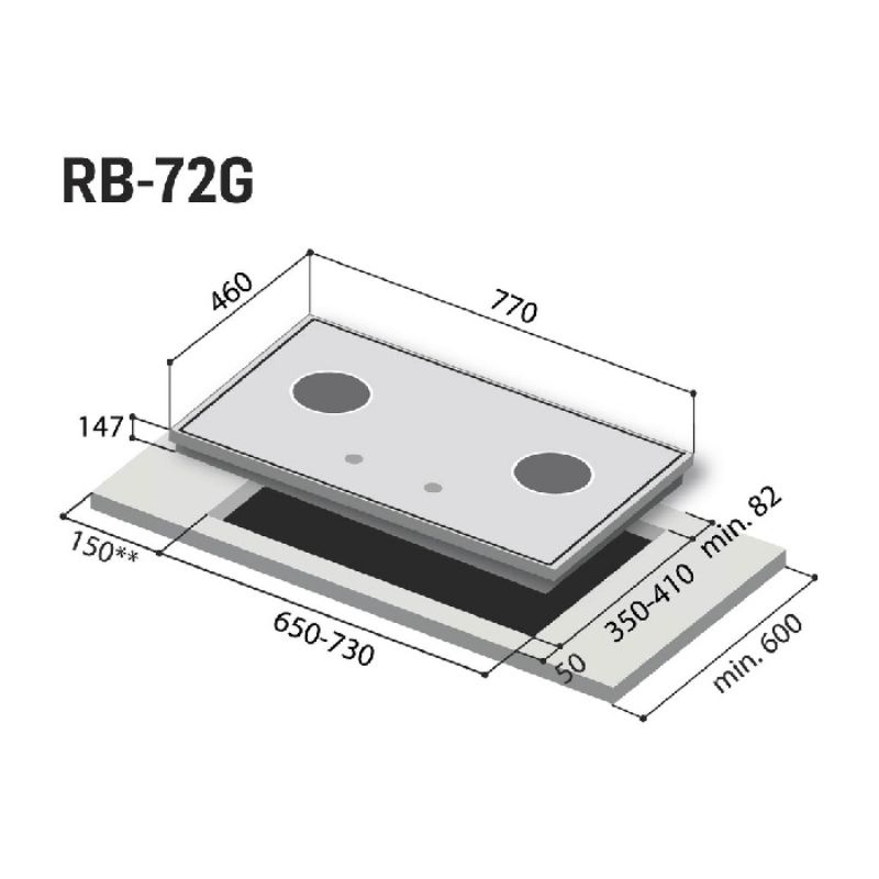 kompor tanam Rinnai RB 72G