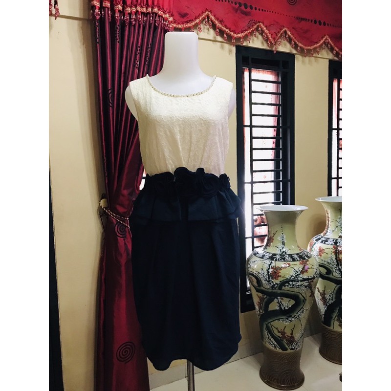 Gaun mini dres cantik super dress mewah pesta bunga cantk brokat sifon dres vintage kawai premium