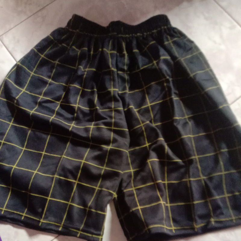 Tartan celana pendek pria dewasa-Boxer kuning