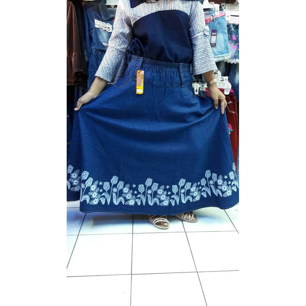 Rok Payung/Rok Levis Panjang/Rok Dewasa/Rok Motif