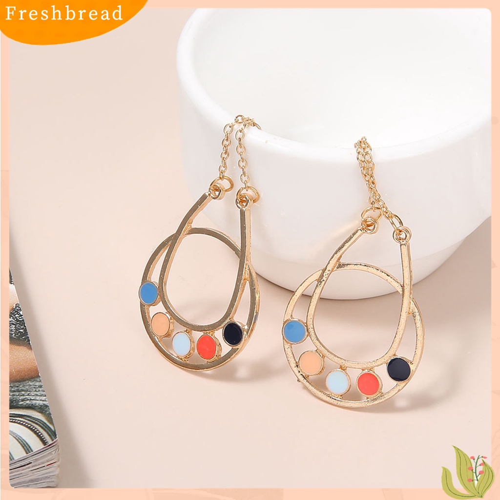 Terlaris Drop-shaped Multicolor Flower Dangle Ear Stud Earrings Jewelry Accessories Gift