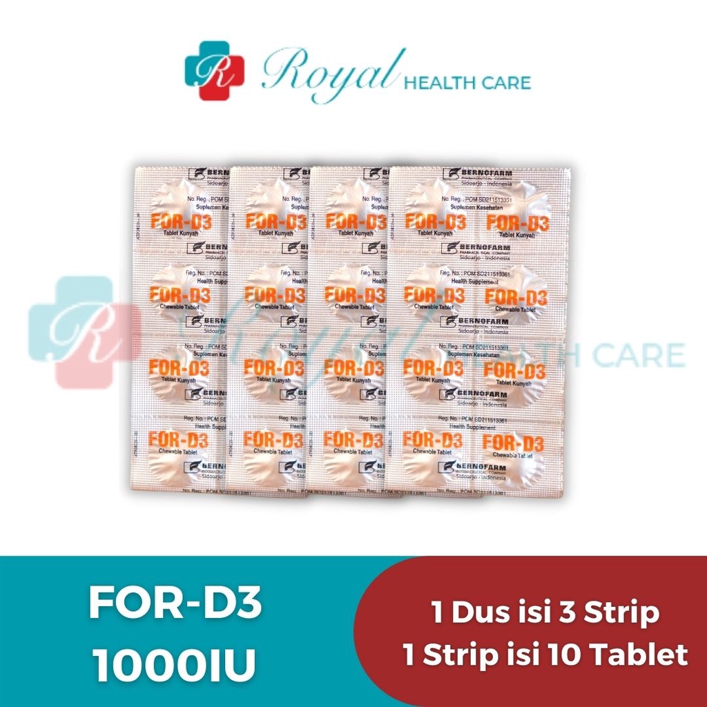 FOR D3 1000IU STRIP 10 TABLET Vitamin D Membantu Penyerapan Kalsium