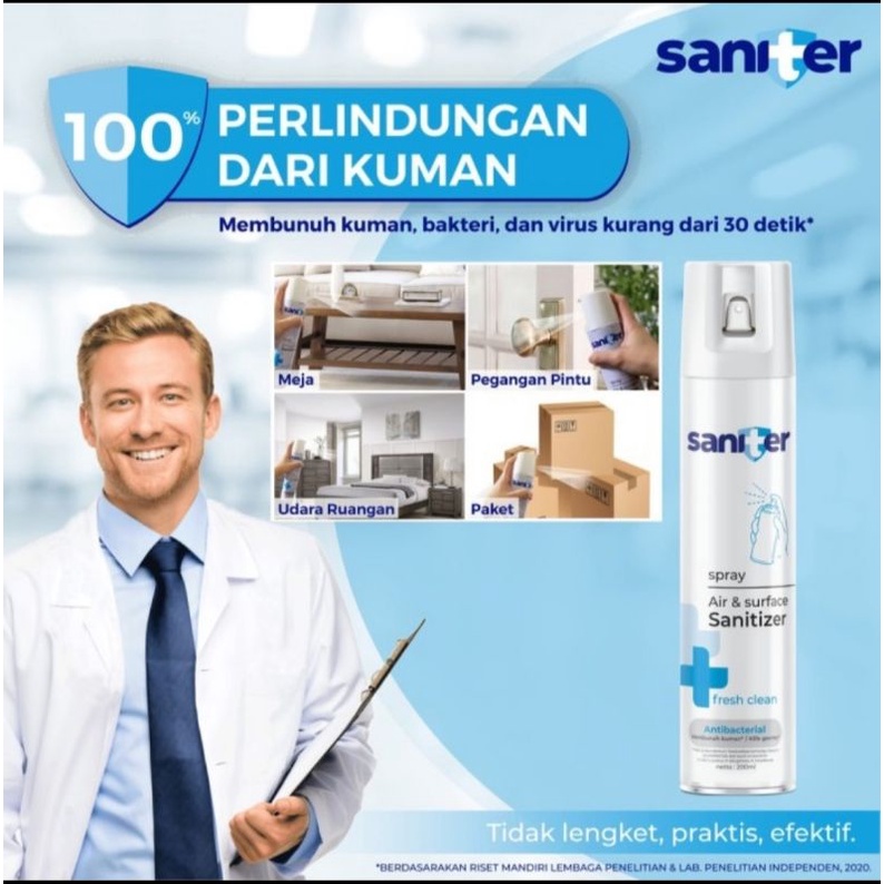Sanitizer Spray 200ML Disinfektan Anti Virus - Sanitizer Saniter Spray Disinfektan Ruangan