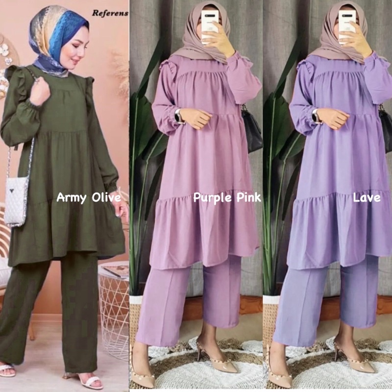 Geisa Set Ld110 - SetCel Crinkle AirFlow One Set Crinkle Jumbo Oversize Setelan Wanita / R.9 -  333-6662