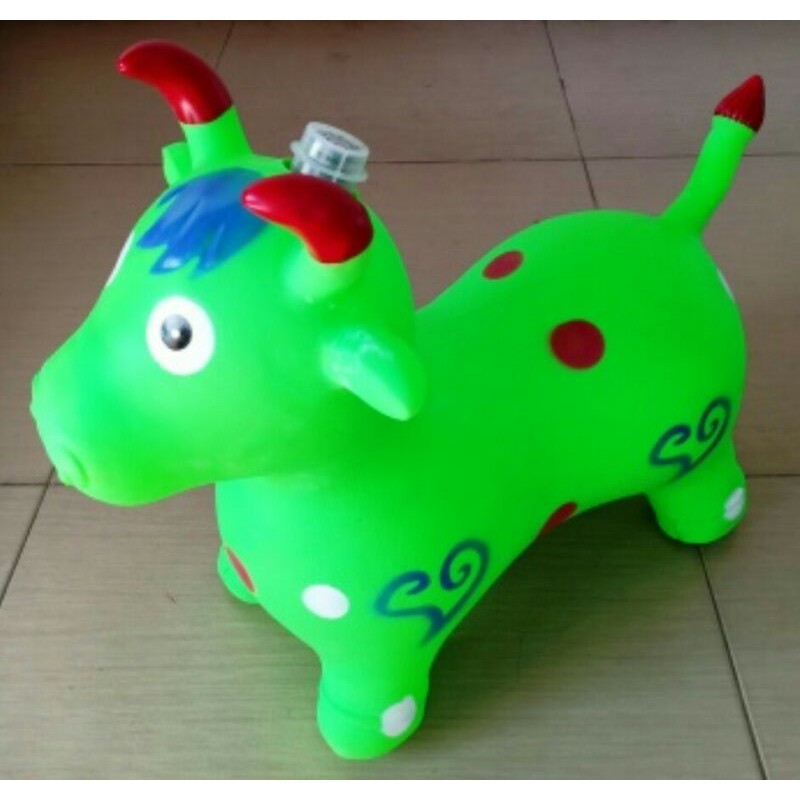 Mainan Anak Kuda Kudaan Dudukan Model karakter Sapi Karet di pompa Ada Musik nya Kado Ultah anak