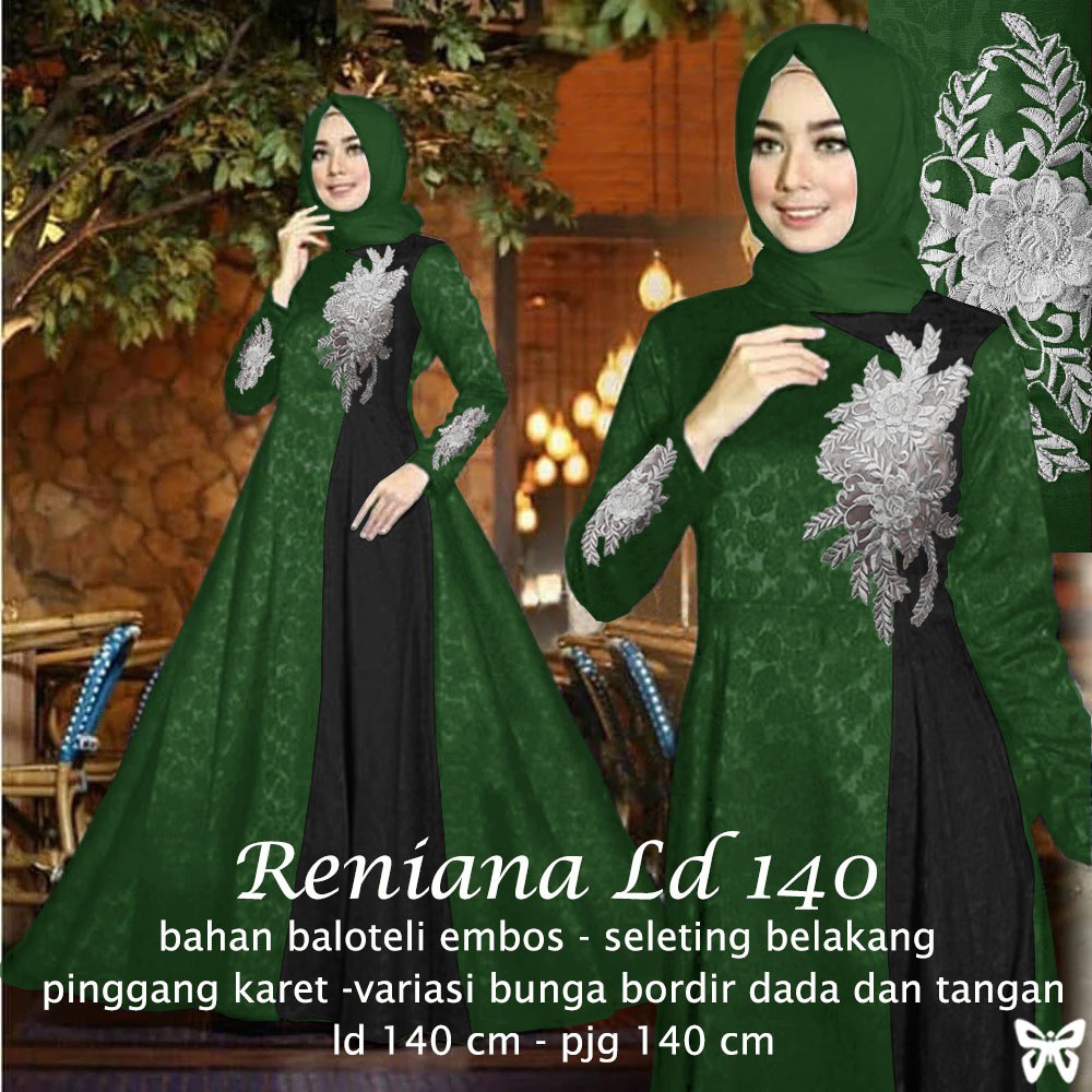 Muat sampai 5L Gamis Syari Super Jumbo LD 140 cm Terbaru Reniana