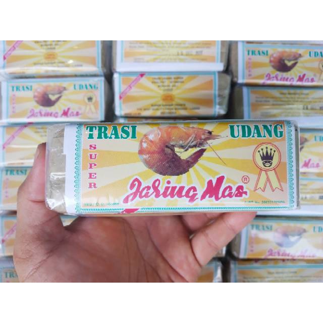 

Trasi Udang BERKUALITAS Bonang Lasem 250 gram Cap Jaring Mas