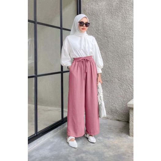 JESSY KULOT CRINKLE TERBARU / KULOT WANITA KEKINIAN-Dusty