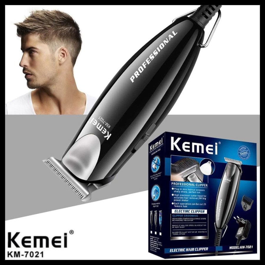 Alat Pencukur Rambut Kemei KM-7021 Electric Hair Clipper Multifungsi