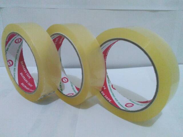 

Lakban Bening Merk Daimaru Lebar 1atau 2 inch