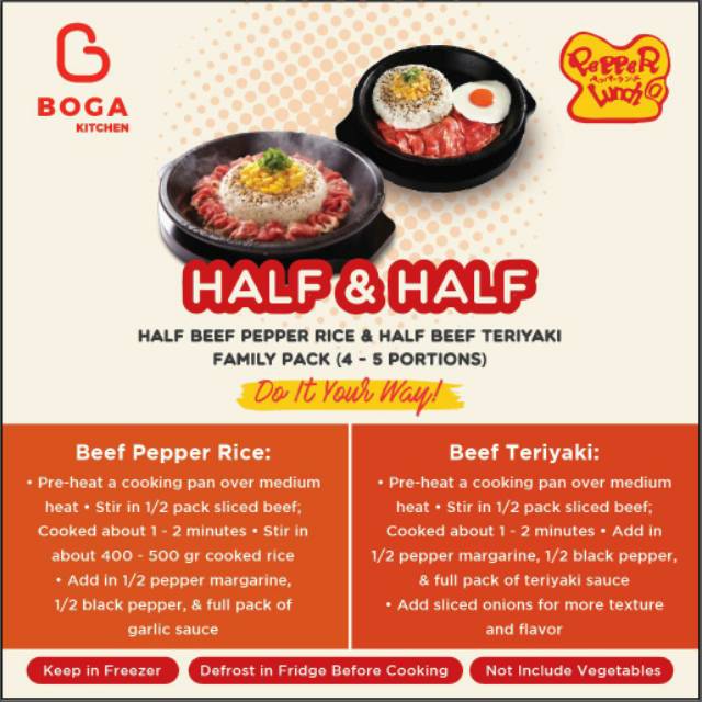 

PEPPER LUNCH Family Pack Half & Half l Beef Teriyaki & Pepper Rice