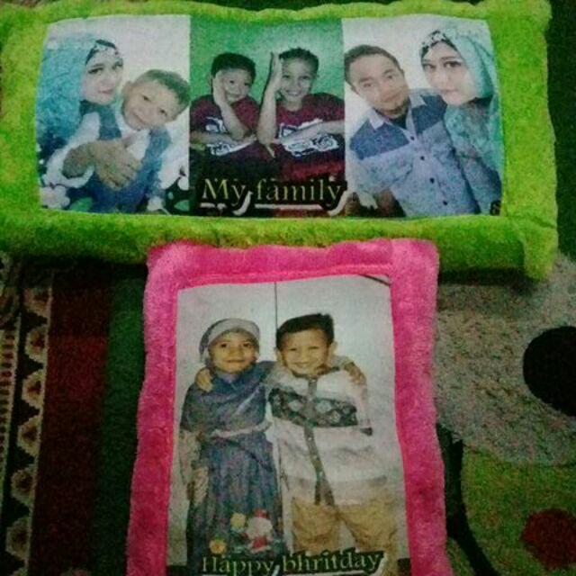 Bantal Foto Murah Ukuran Standar Tidur 60x40cm Print Nama Foto Gambar Karakter Gratis Free Cantik