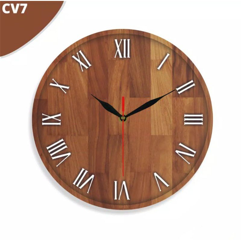 JAM DINDING KAYU ANGKA ROMAWI