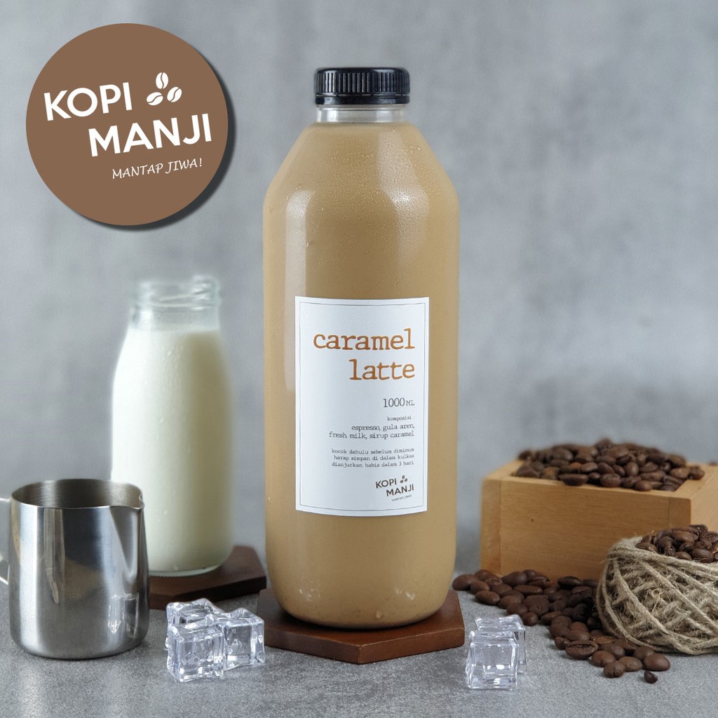 Jual Caramel Latte 1 liter / 1 ltr - Kopi Manji (KHUSUS INSTANT/SAME