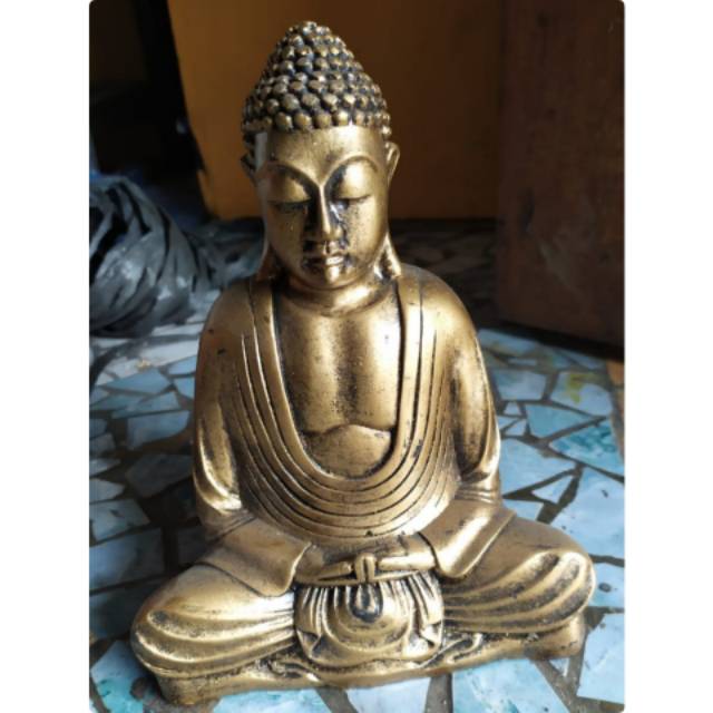 PAJANGAN MINIATUR PATUNG BUDHA DUDUK SAKYAMUNI UKURAN TANGGUNG - SOUVENIR DEKORASI RUMAH MURAH