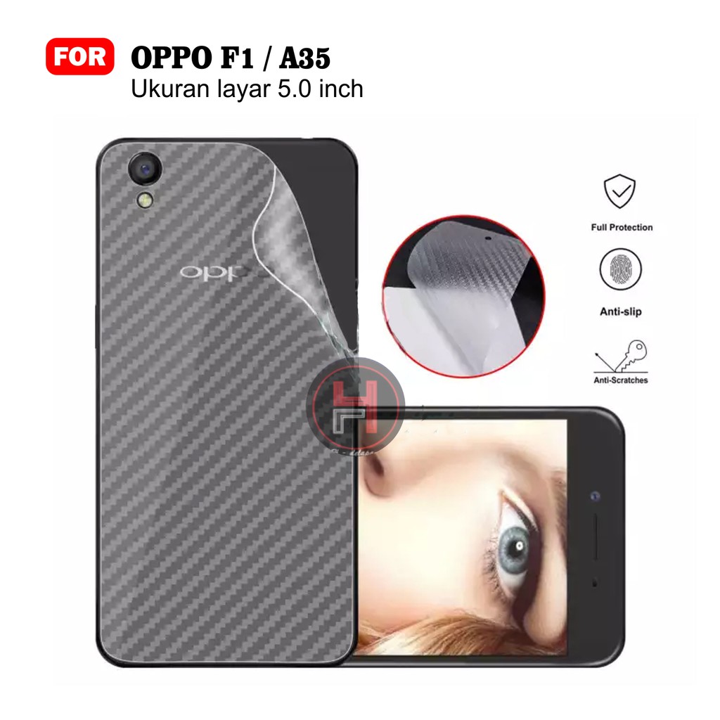 Carbon Garskin for Oppo F1 A35 Premium 3D Carbon Back Skin Anti Gores Belakang