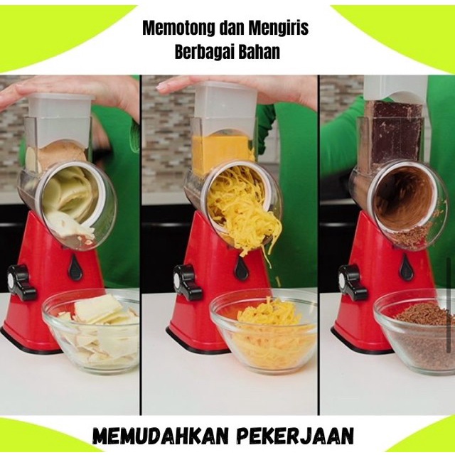 BERKUALITAS Alat Parut Sayuran Round Blades Slicer-Alat Parut Keju Sayuran Buah