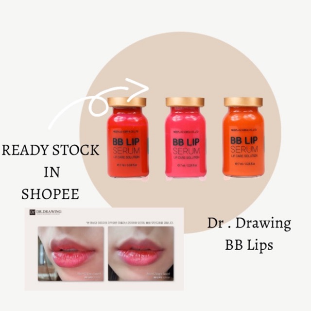 DR DRAWING BB LIP SERUM SEMI PERMANENT LIP TINT LIP THERAPY REPAIR LIPS