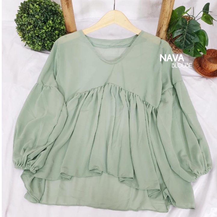 INZA BLOUSE CERUTI / DEALOVA BLOUSE CERUTY BABYDOLL TERLARIS TERBARU  BLOUSE WANITA CERUTY korean LEHER V