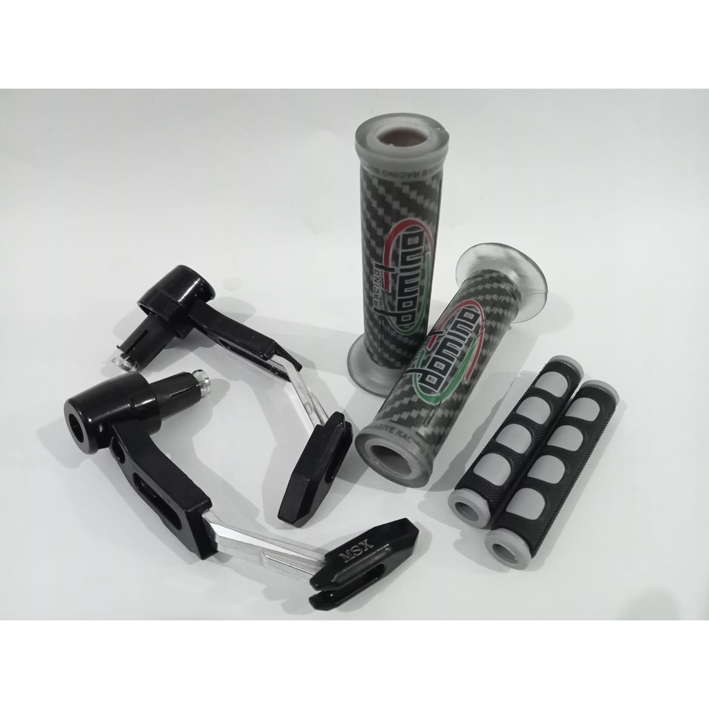 PAKET MURAH 3 ITEM PROGUARD ROBOT+HANDGRIP DOMINO KARBON+KARET HENDEL.UNIVERSAL SEMUA MOTOR