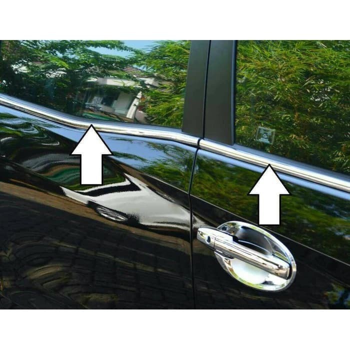 List Chrome Silver Variasi Pintu Kaca Mobil Interior Mobil 3M- 1 Meter