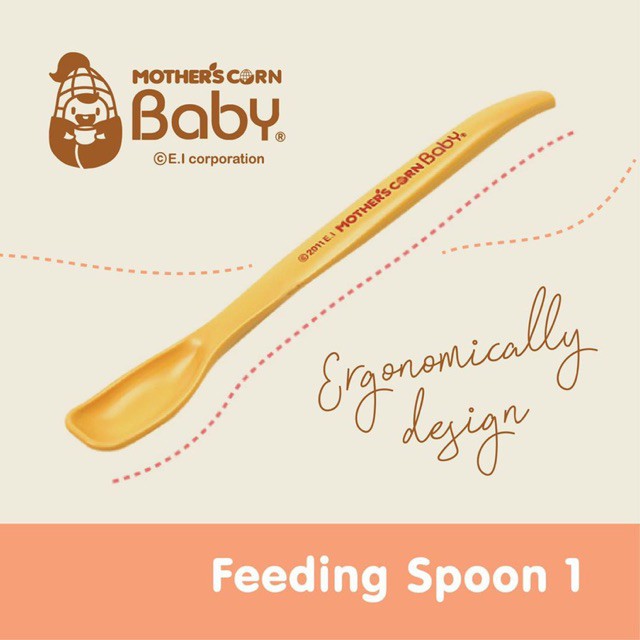 MOTHER’S CORN / Mothers Corn / Motherscorn Feeding Spoon Set (Sendok Makan Besar Kecil Anak Bayi)