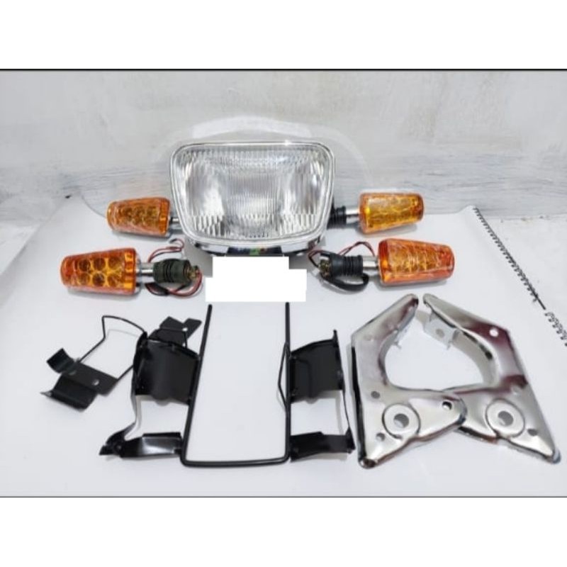 Paket Reflektor Lampu Depan Rx-King Lampu Sen 2Set Rx-King Plus Breket Lampu Headlamp Rx-King Set