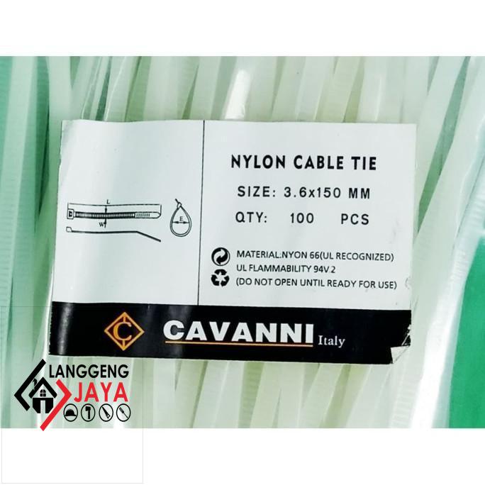 

Kabel Tis 150Mm X 3.6 Putih Cavanni (100Pcs) Langengjayamalang
