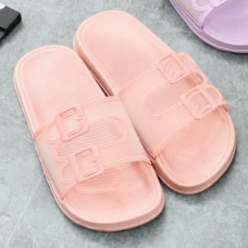 Sandal Jelly Import Wanita 2 Ban Transparan V202