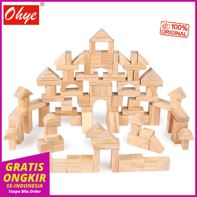 

Domino Brick Set 100 buah kotak hadiah kayu dari balok blok bangunan