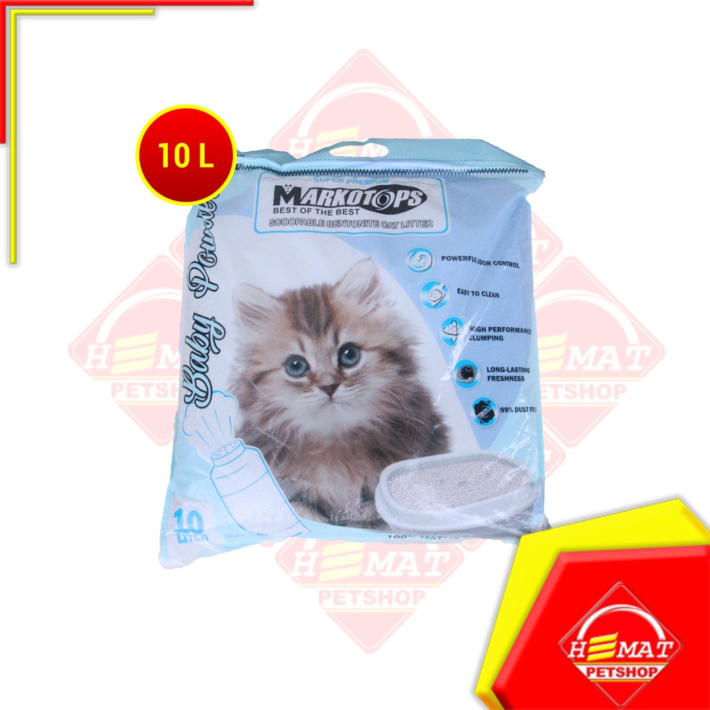 Pasir Kucing Markotops 10 Liter Cat Litter 10ltr Gumpal Clumping Wangi