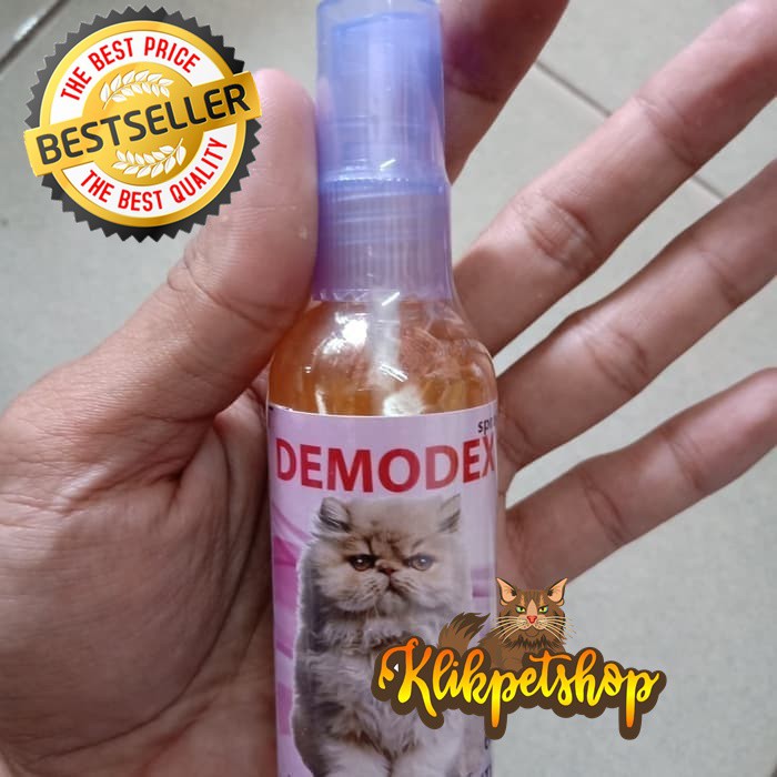 Demodex Spray Cat - Obat Scabies Kucing Anti Kutu Tungau Mites Kudis Jamur Botak Pita Merah Kucing