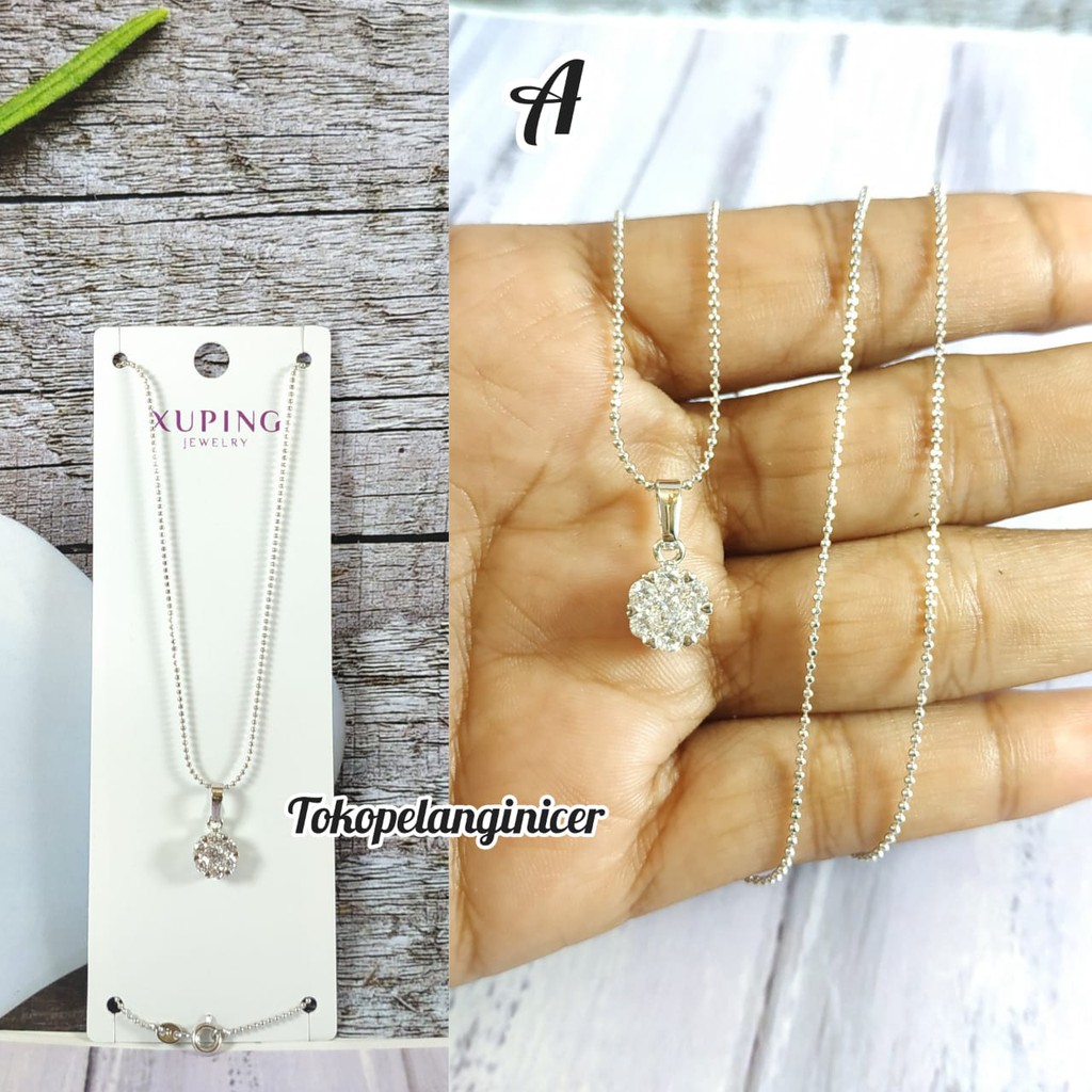 Kalung @Xuping -Vier permata Bunga lingkar Imut silver Anti Karat