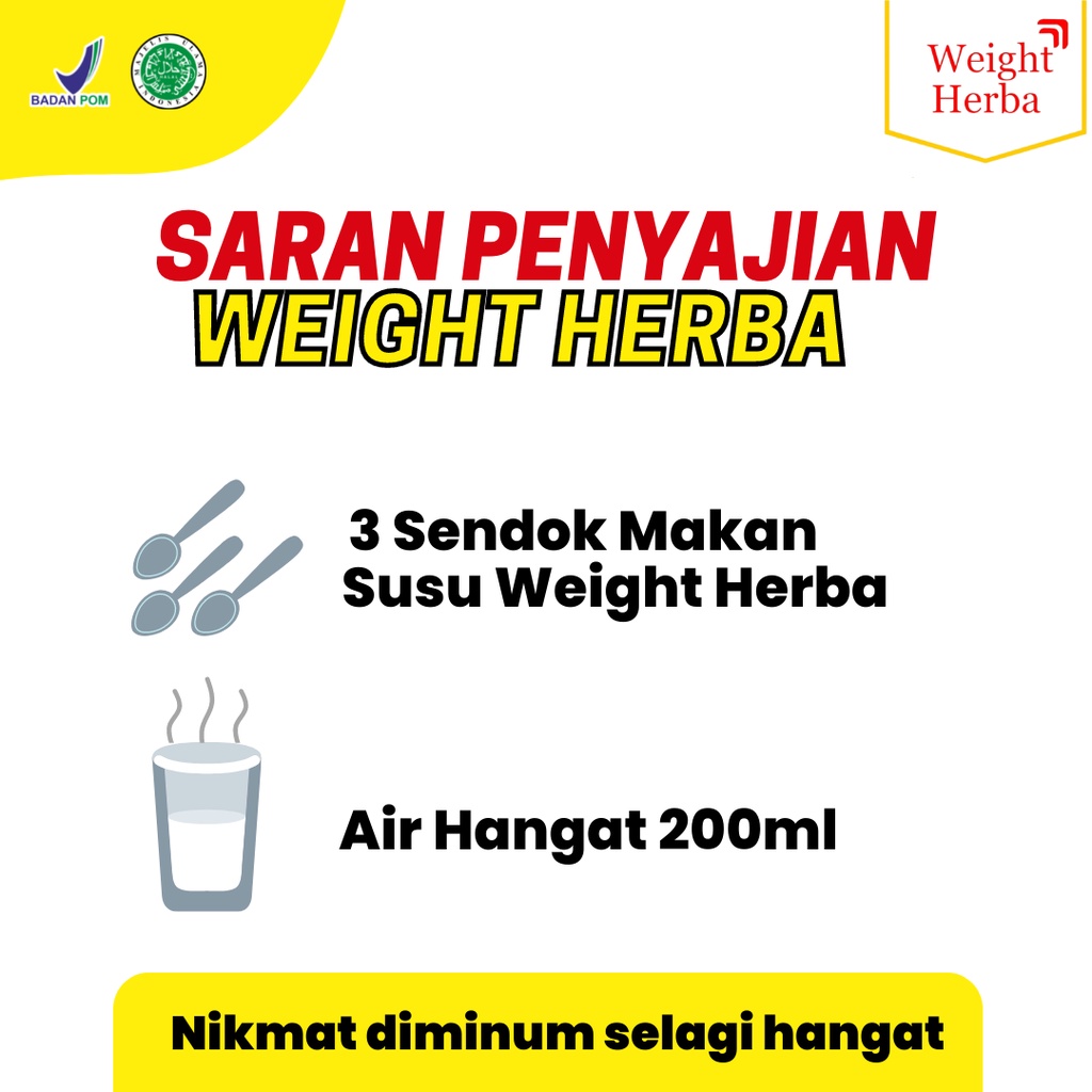 Paket 3 Box WEIGHT HERBA 100% Original Susu Penggemuk Penambah Berat Badan Nafsu Makan Tingkatkan Kalori Kualitas Tinggi Menambah Protein Terbaik Isi 200gr