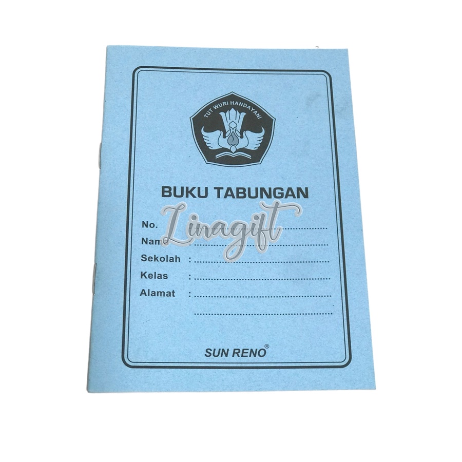 ( Buku 8 Lembar ) BUKU TABUNGAN SUN RENO - CATATAN TABUNGAN MANUAL SEKOLAH ANAK ANAK WARNA WARNI 10 x 15 CM SAVING ACCOUNT BOOK