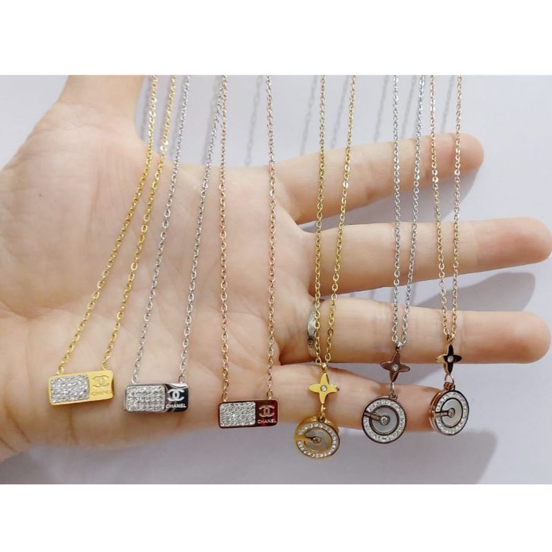 Kalung Titanium Wanita Model Korea Anti Karat