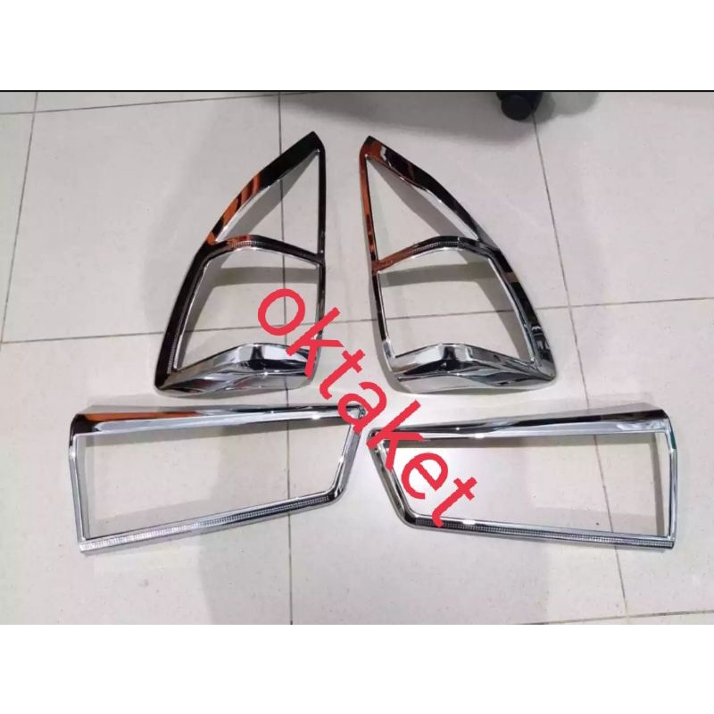Garnish lampu belakang all new Innova 2016 2018 2022 gr sport Hitam  chrome Carbontivo jsl