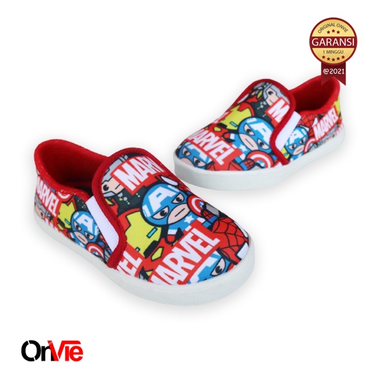 Sepatu Slip On Anak Laki-Laki Printing karakter Superhero | Sepatu Casual Balita Onvie