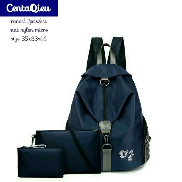 New Backpack Stylish KENTUCKY Satu Set 3 in 1 Termurah / Tas Ransel Korea / Tas Gendong Remaja