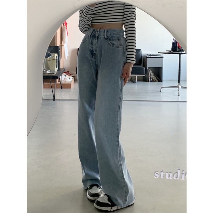 Jens Wanita /Wanita Korea Style Retro Jeans Loose Celana High Waist